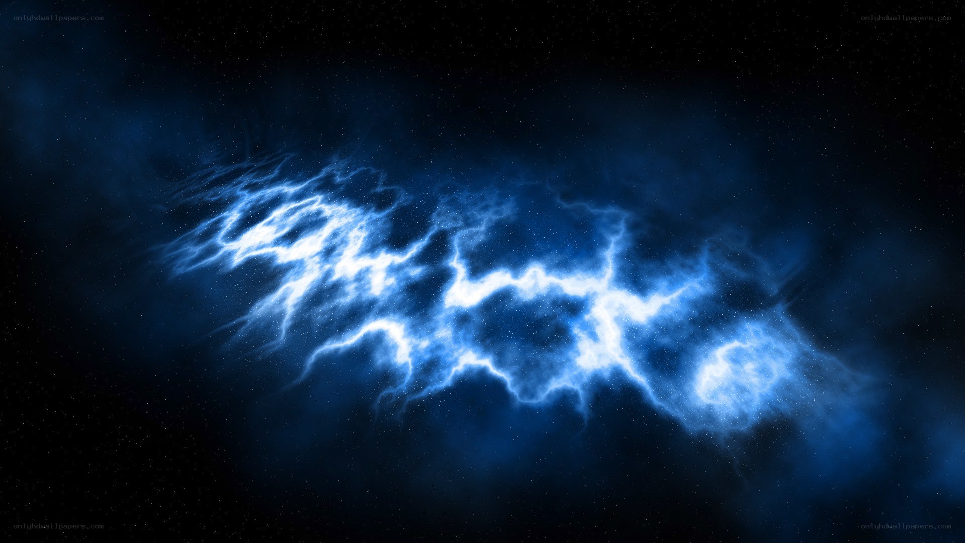 blue lightning in space