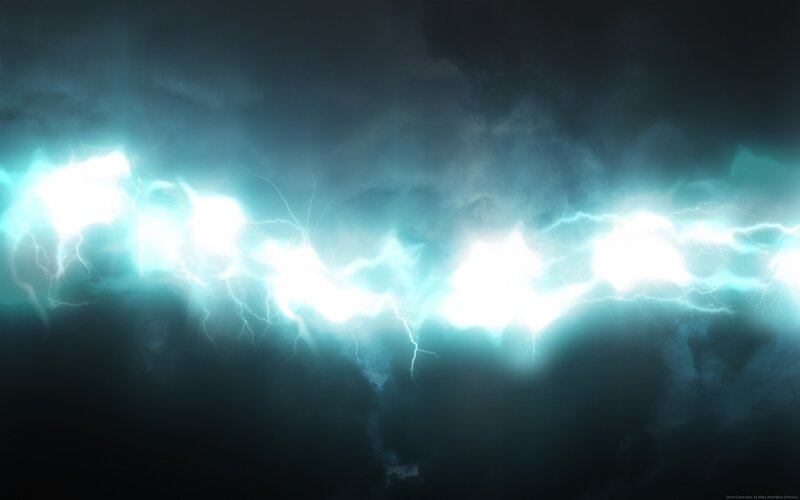 Blue Lightning in Storm