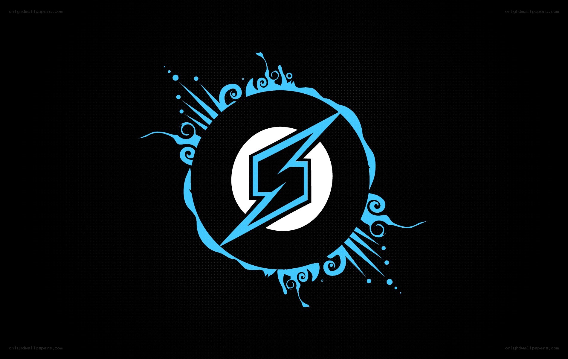 blue lightning logo design