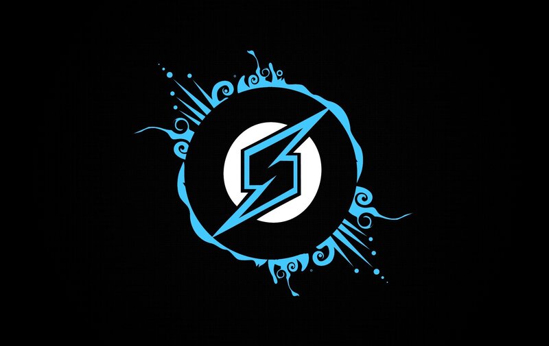 Blue Lightning Symbol — Black