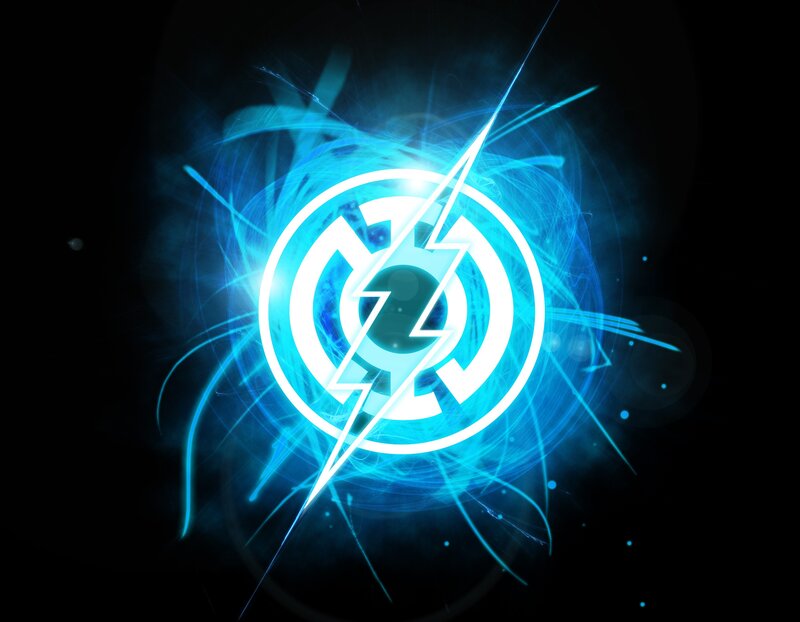Blue Lightning Symbol — Energetic