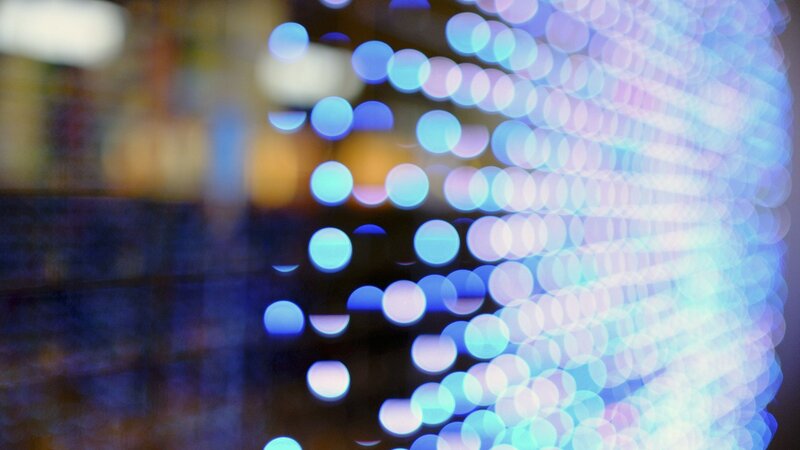 Blue Lights in Bokeh