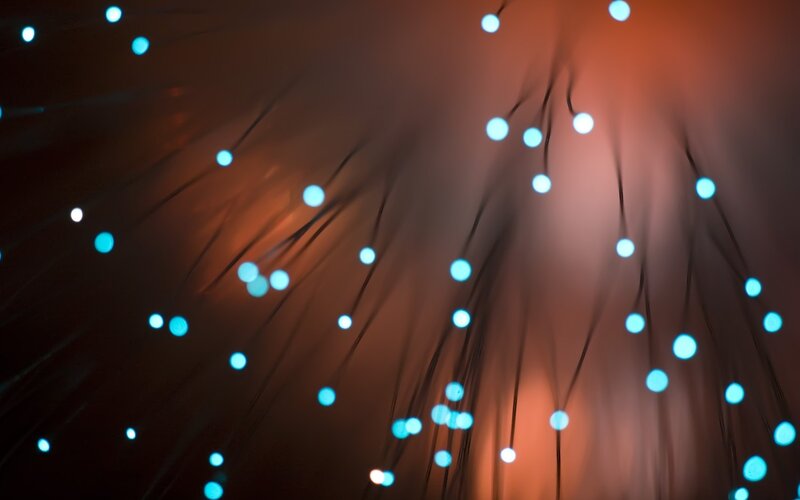 blue lights on fiber optics