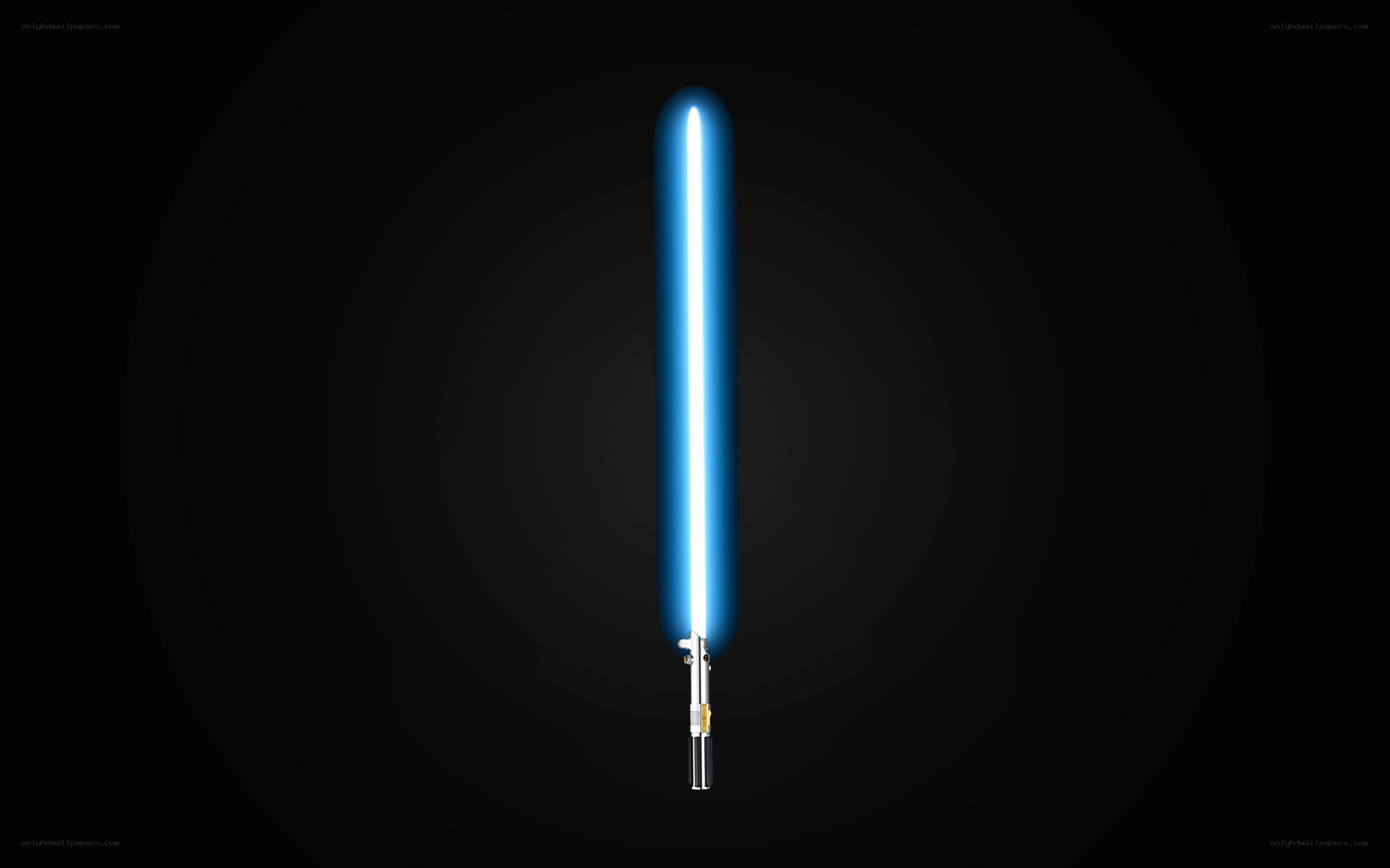blue lightsaber on black