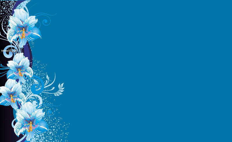 Blue Lilies on Blue Background