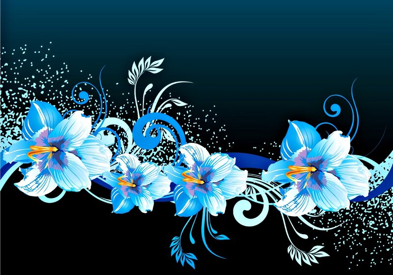 Blue Lily Flowers — Decorative