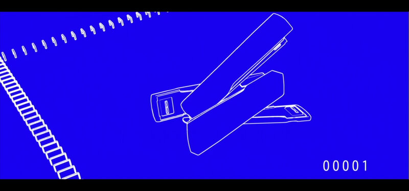 blue line art of staplers