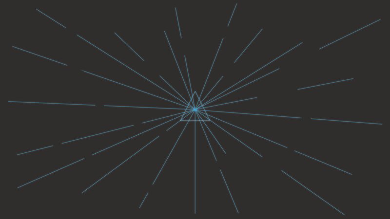 Blue Lines Radiating from Triangle