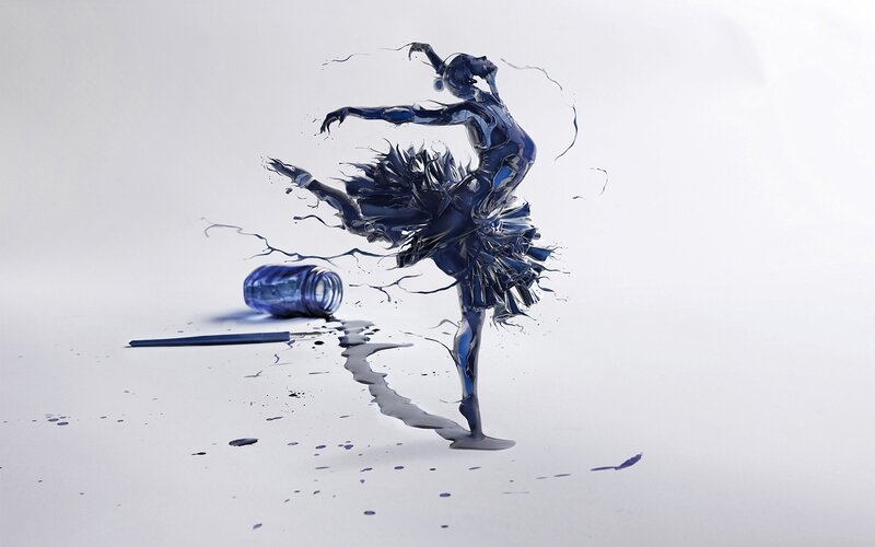 Blue Liquid Ballerina — Dramatic