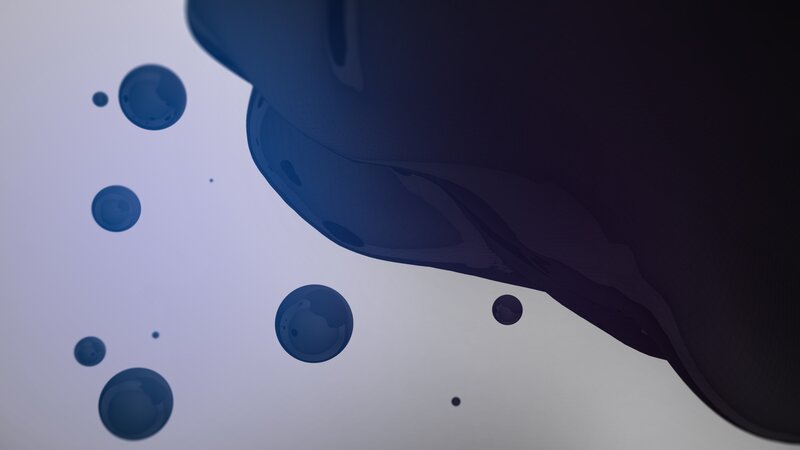 Blue Liquid Bubbles — Calm