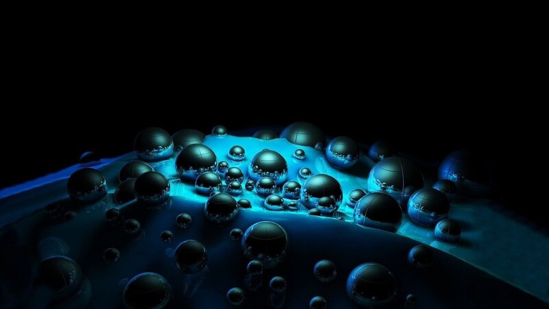 Blue Liquid Bubbles — Dramatic, 3d Render