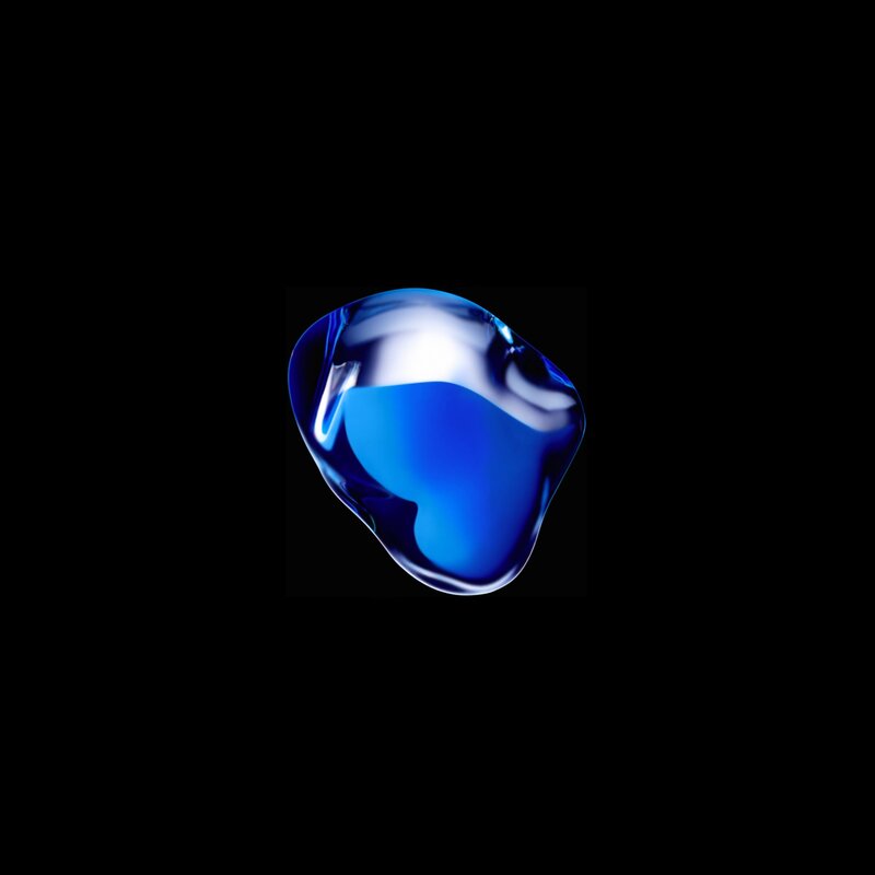 Blue Liquid Droplet — Minimalist, 3d Render