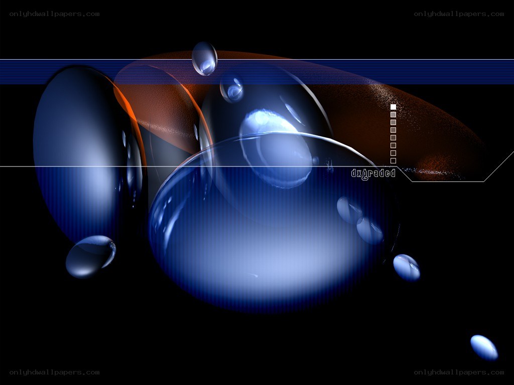 Blue liquid droplets on dark surface