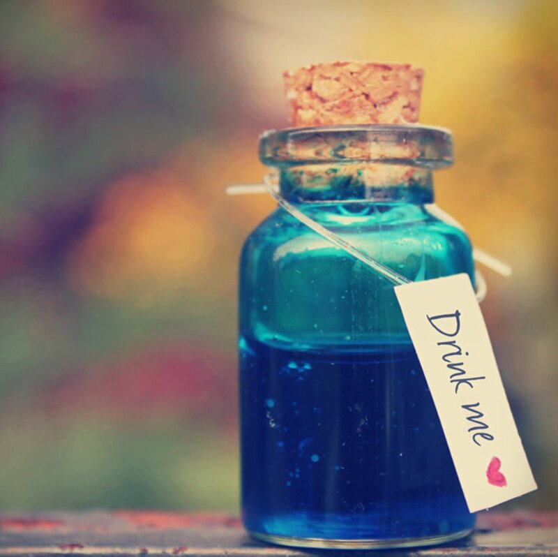 Blue Liquid in Bottle — Whimsical