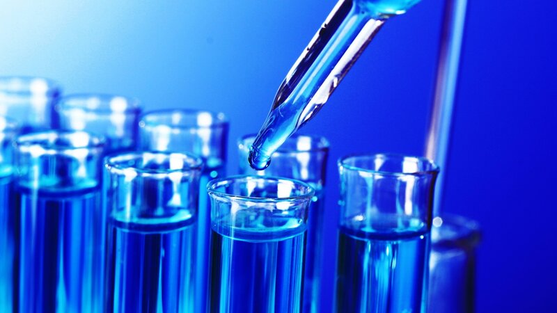Blue Liquid in Test Tubes — Scientific