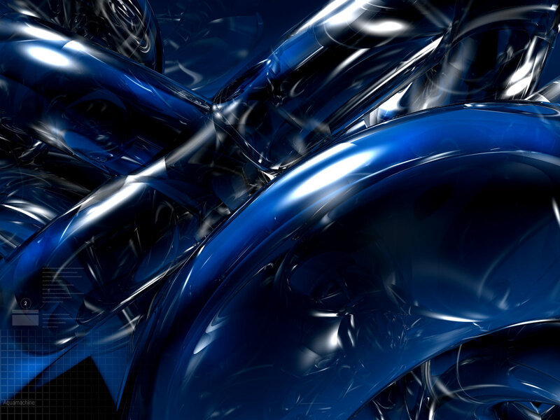 Blue Liquid Metal Shapes