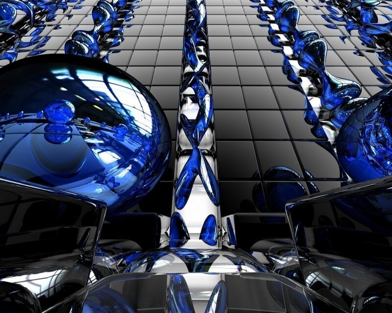 Blue Liquid Shapes — Abstract