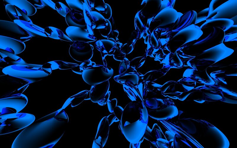Blue Liquid Shapes — Dark