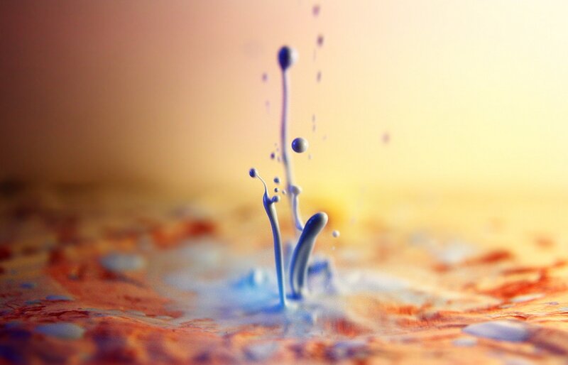 blue liquid splash in motion