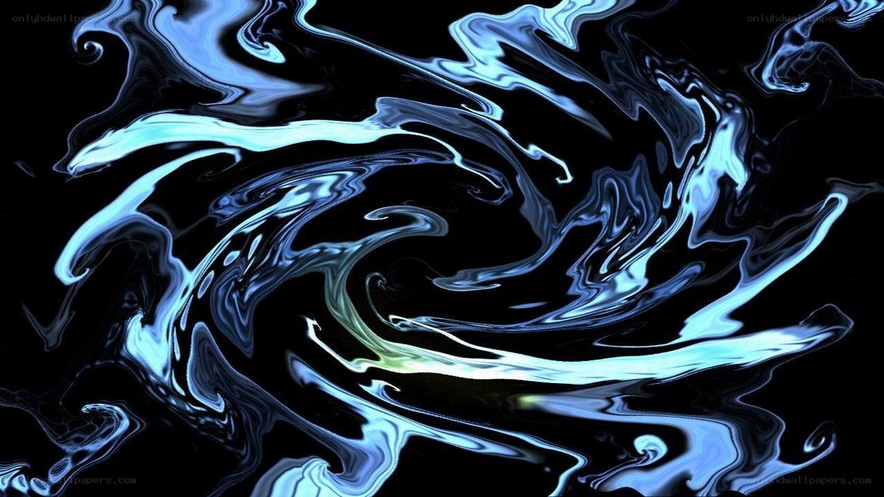 blue liquid swirl on black