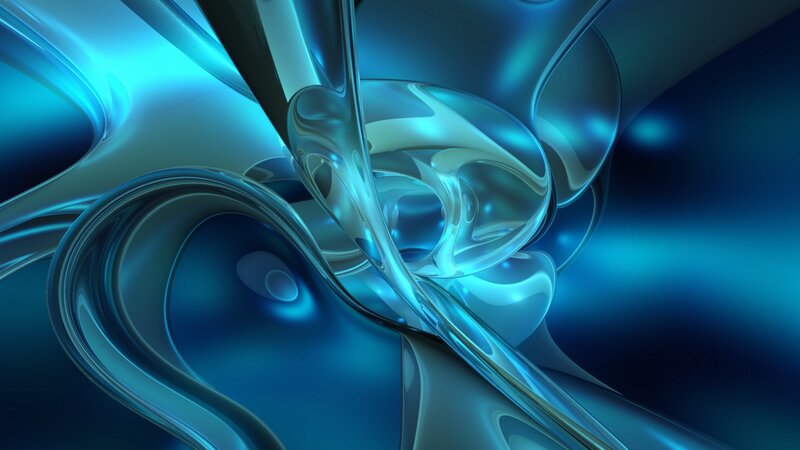 Blue Liquid Swirls — Serene, Digital Art