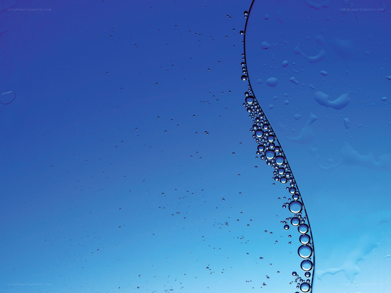 Blue liquid with bubbles