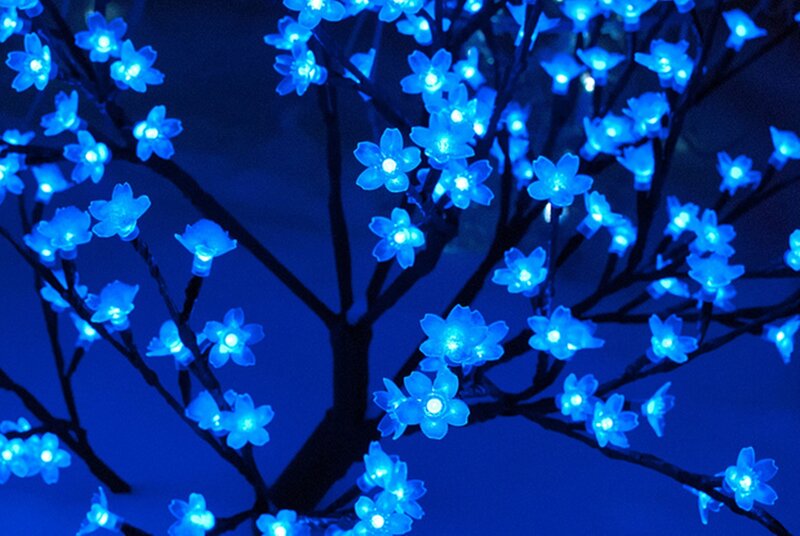 Blue-lit Cherry Blossom Tree
