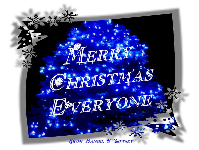 Blue-lit Christmas Tree — Blue, Festive