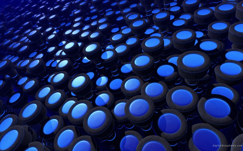 Blue-lit Cylinders