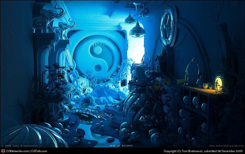 Blue-lit Fantasy Room