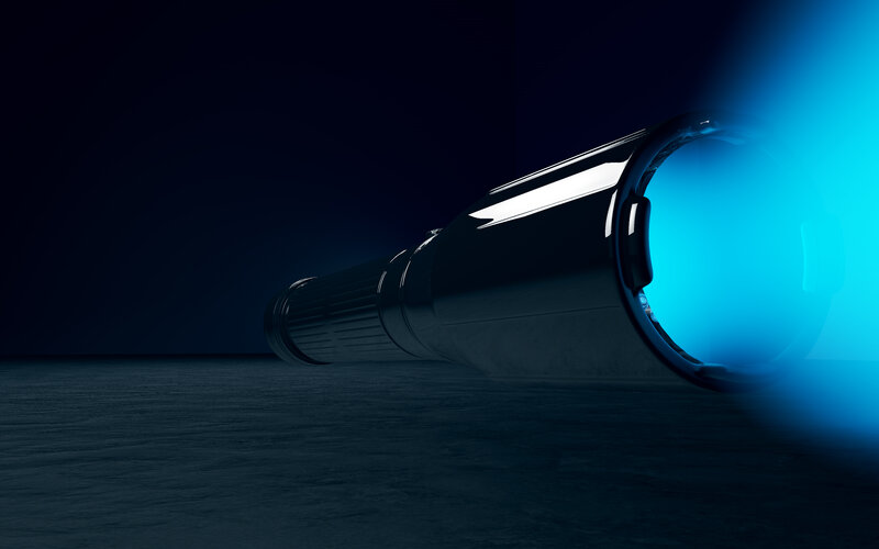 Blue-lit Flashlight
