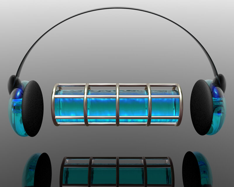 Blue-lit Headphones