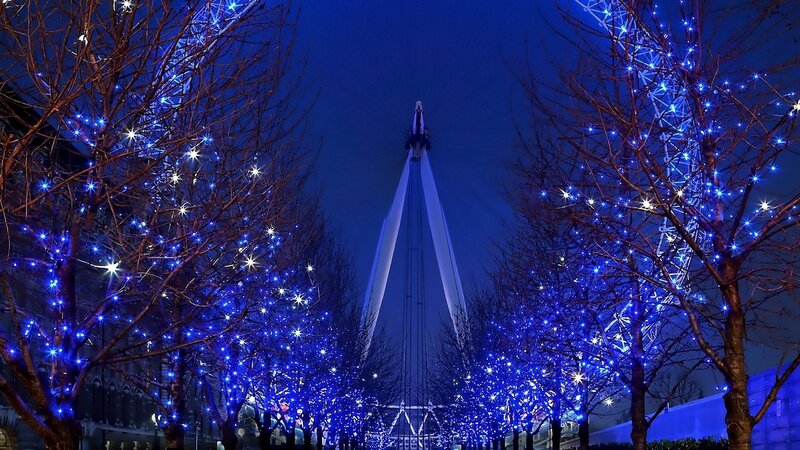 Blue-lit Trees and Tower