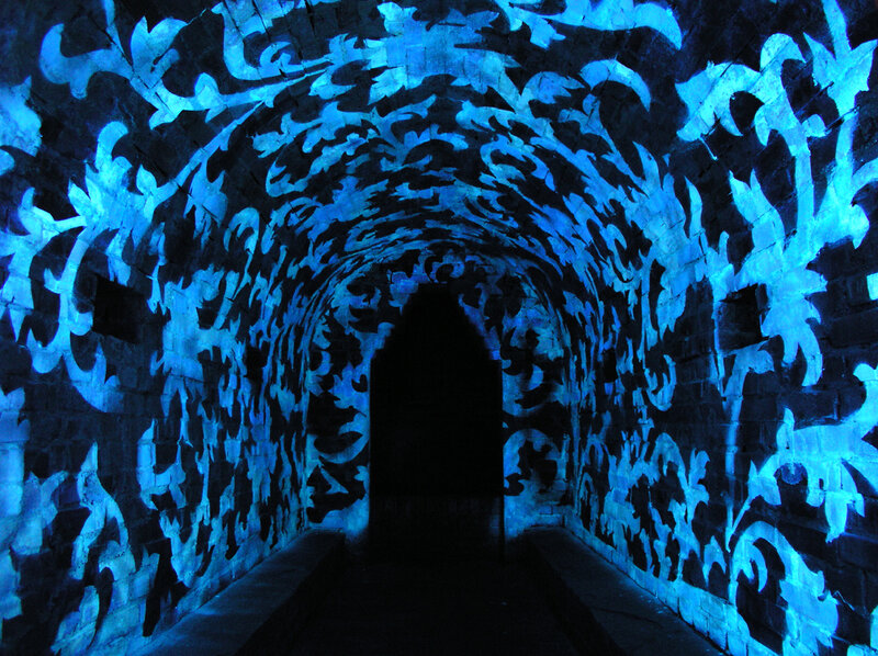 Blue-lit Tunnel