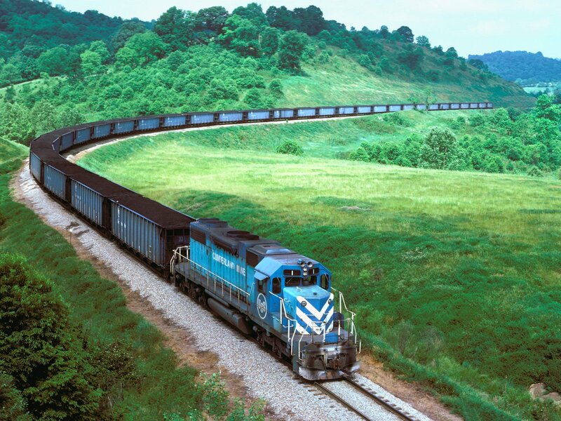 Blue Locomotive Train — Serene