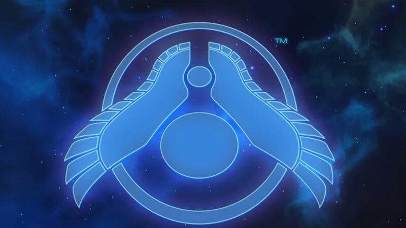Blue Logo in Space
