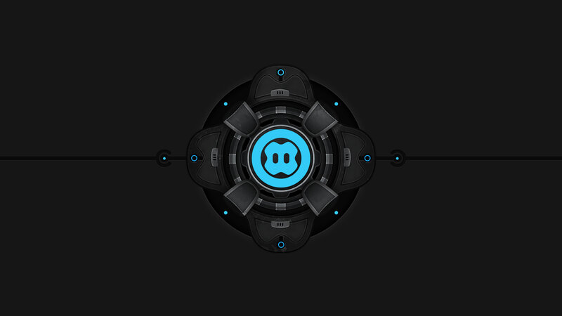 Blue Logo on Black Device — Technological