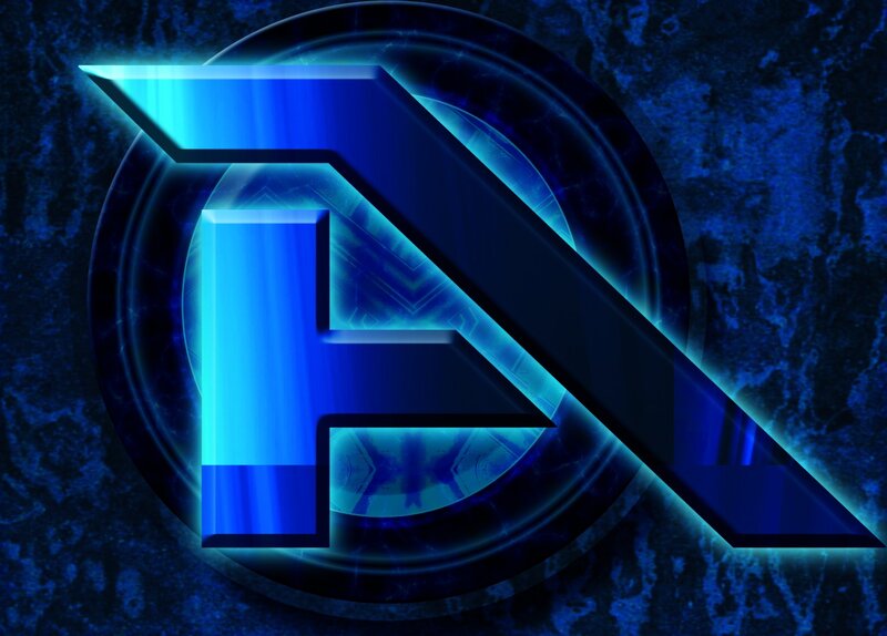 Blue Logo on Dark Background — Digital Art