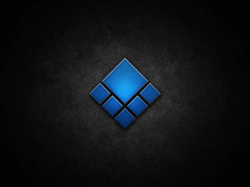Blue Logo on Dark Background — Dramatic