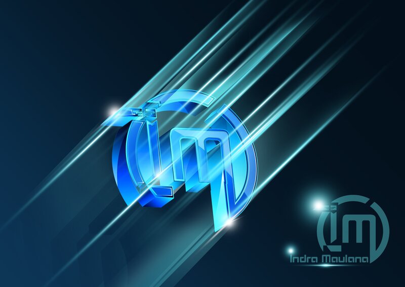Blue Logo with Light Beams
