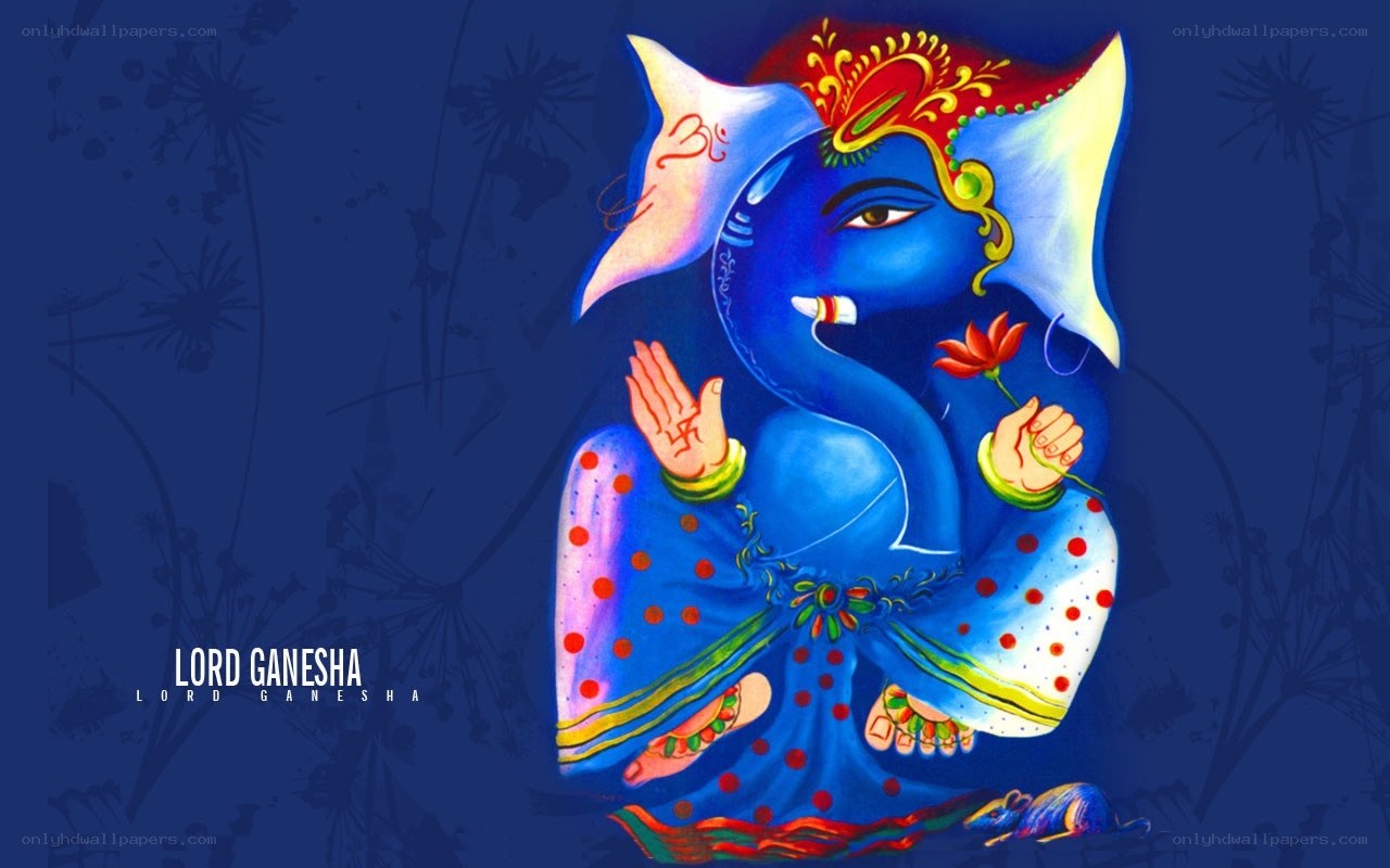 Blue Lord Ganesha illustration
