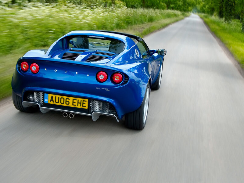 Blue Lotus Elise on country road