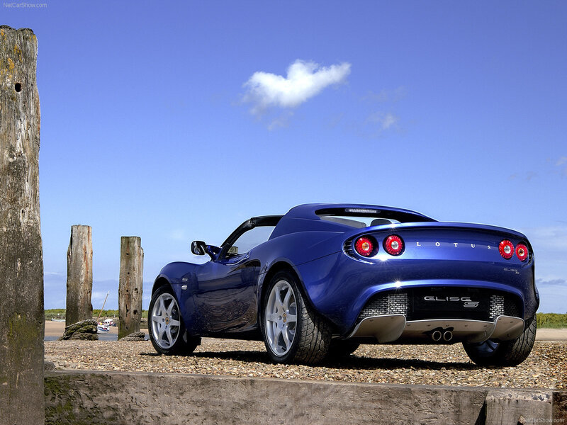 Blue Lotus Elise S on a pebble beach