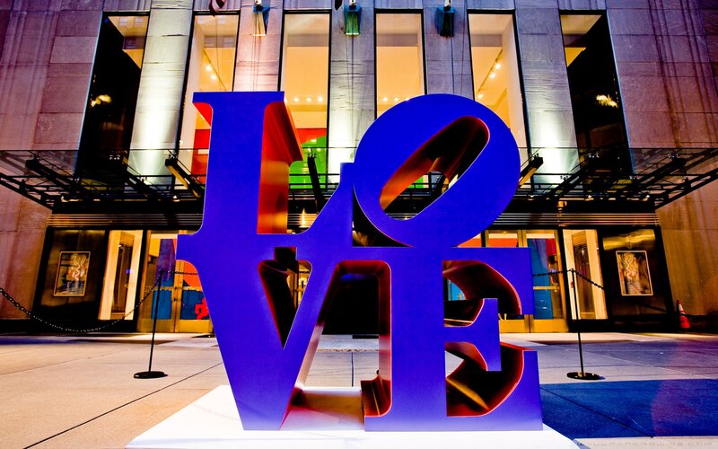 Blue Love Sculpture