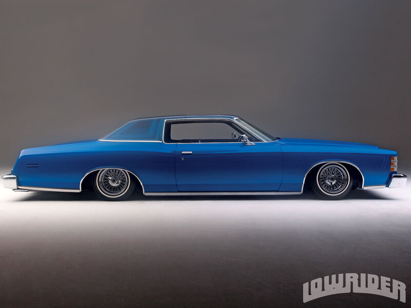 Blue Lowrider Car — Dramatic