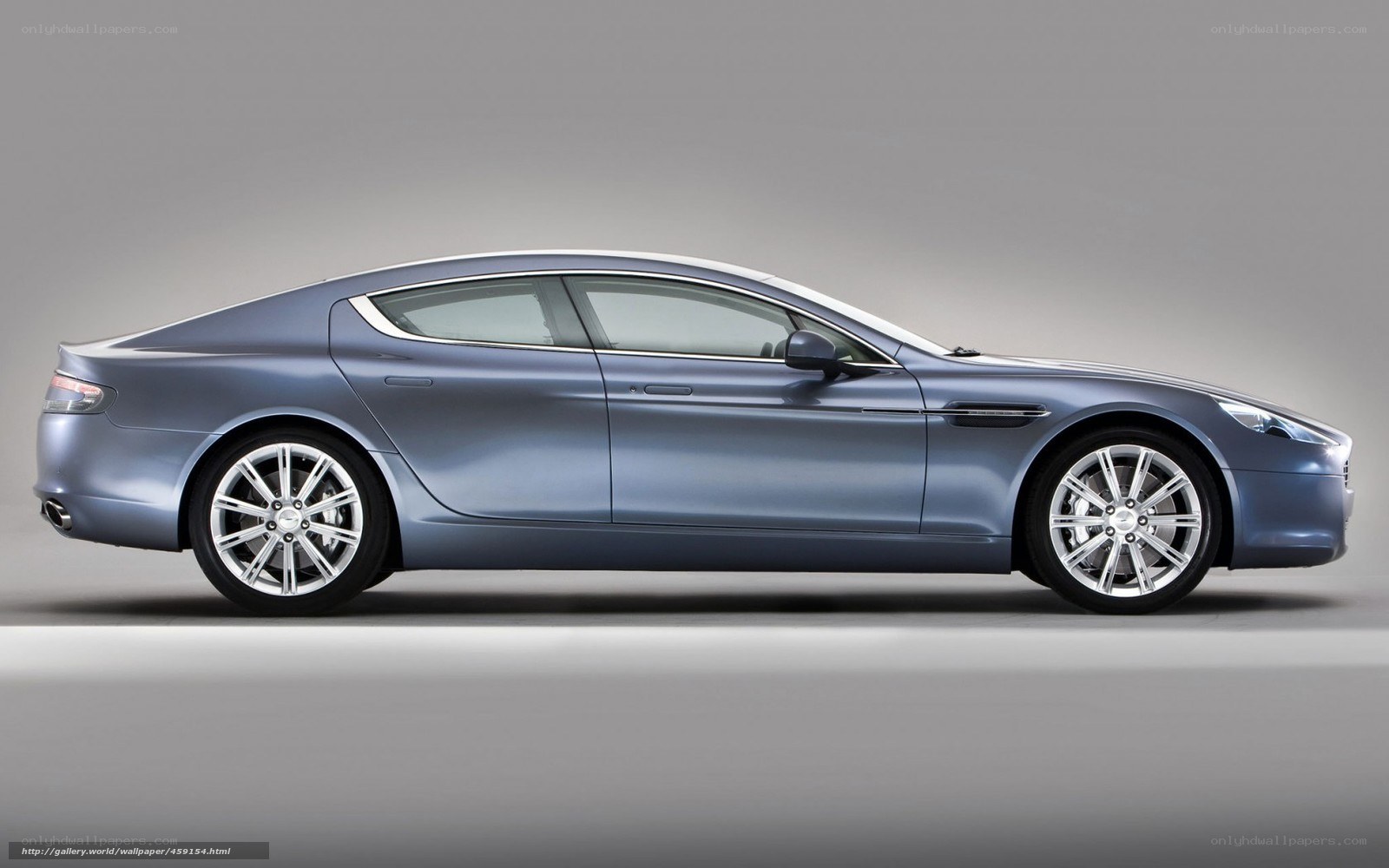 blue luxury sedan side view