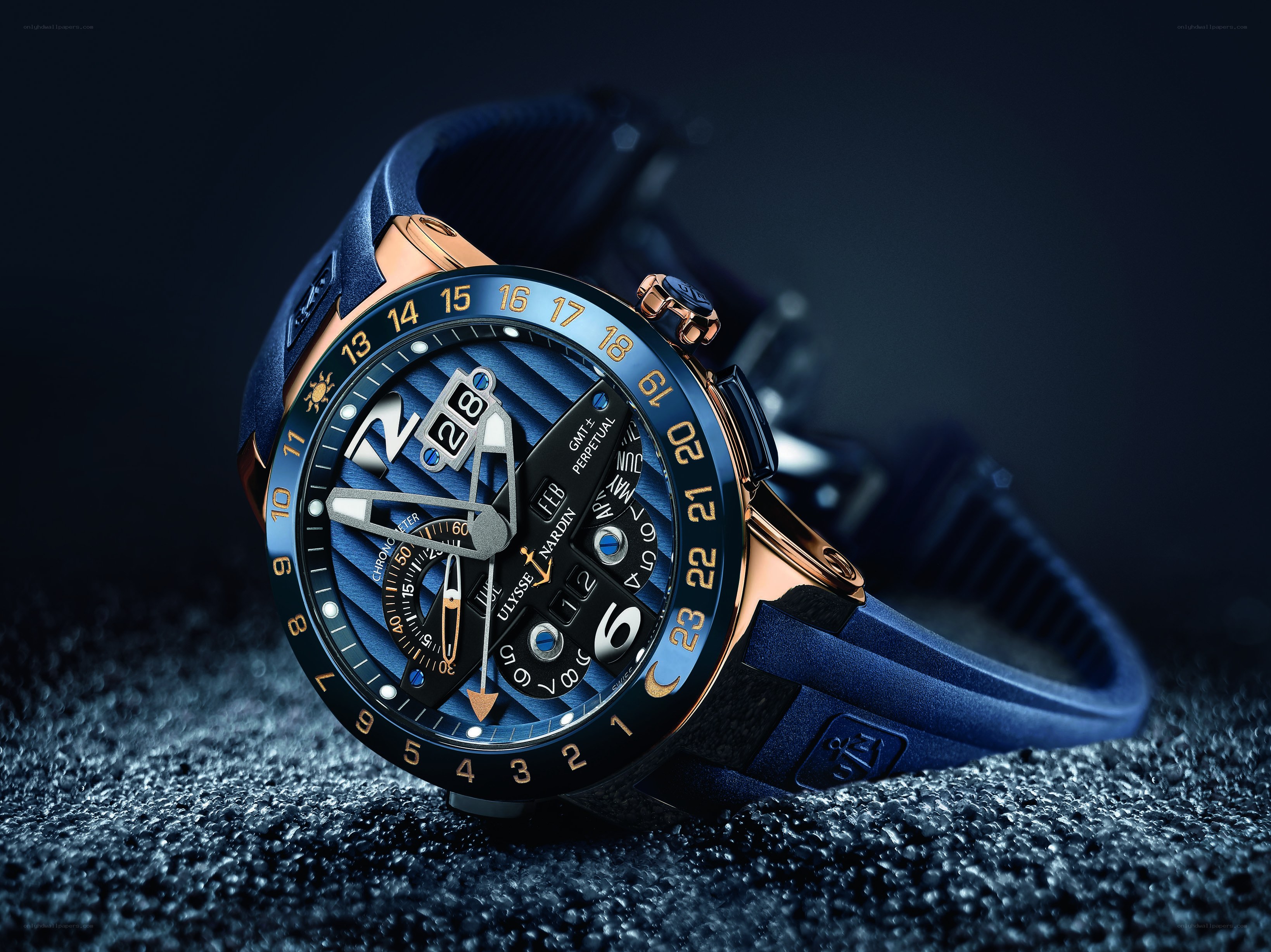 blue luxury watch