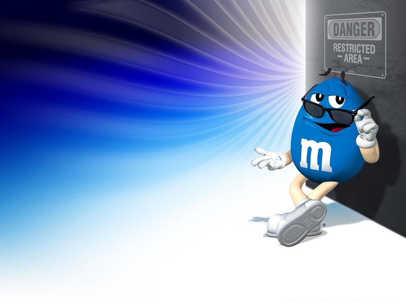 Blue M&M in restricted area