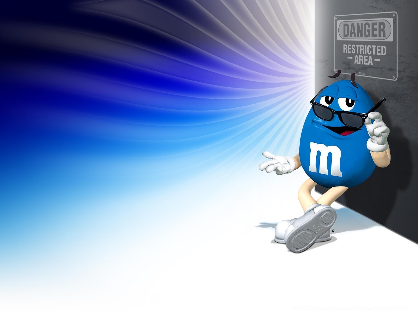 Blue M&M in restricted area