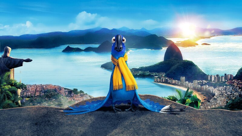 Blue Macaw Parrot — Serene, Sunset